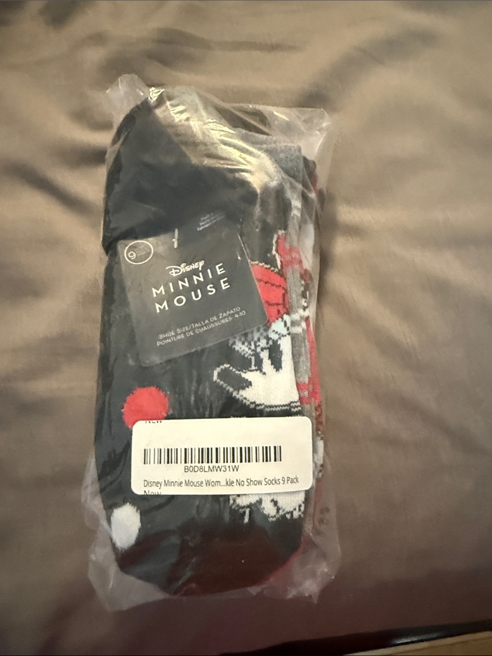 Disney Minnie Mouse Low-Cut No-Show Socks - Black, Red, White